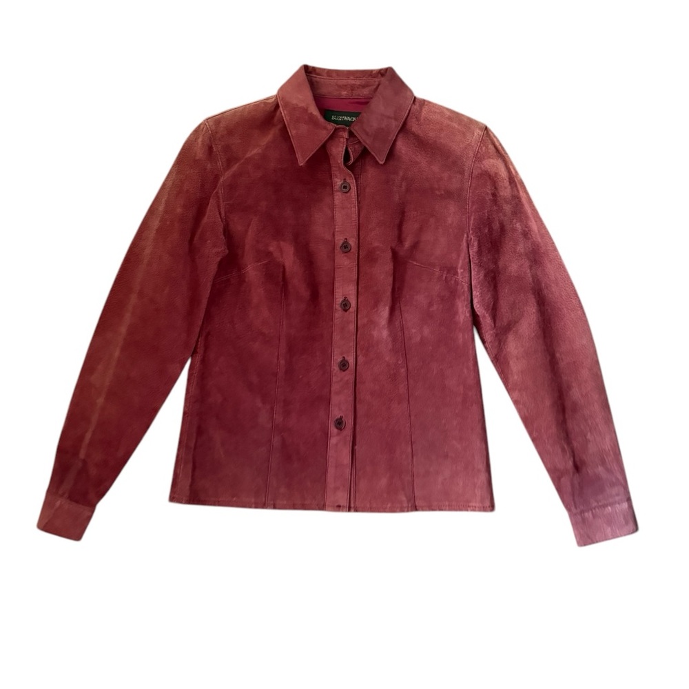 Bushwacker Button-Up Suede Jacket Burgundy Size Small